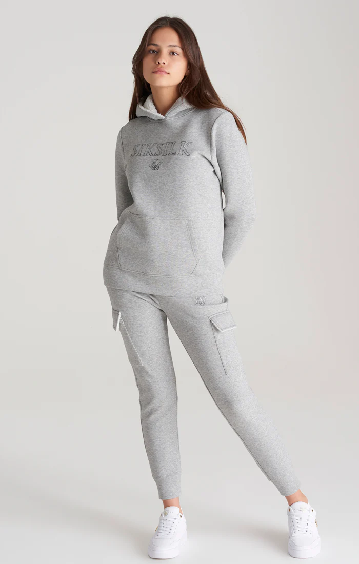 SikSilk Cargo Joggers - Grey Marl - Image 5