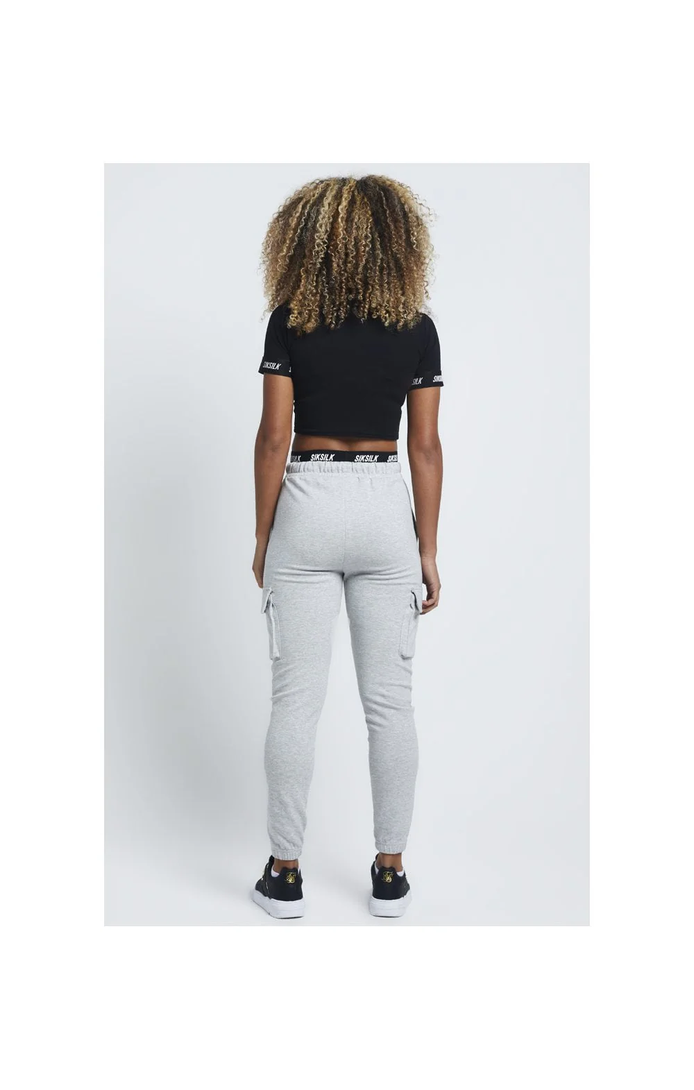 SikSilk Cargo Joggers - Grey Marl - Image 8