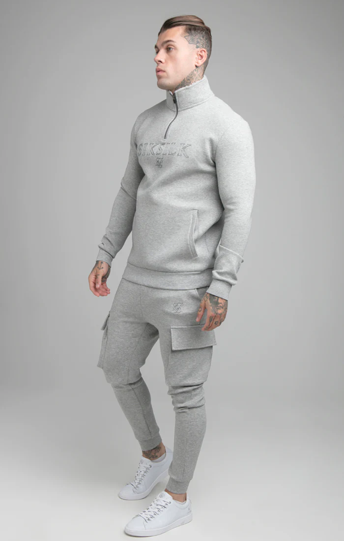 SikSilk Cargo Pants - Grey Marl - Image 2