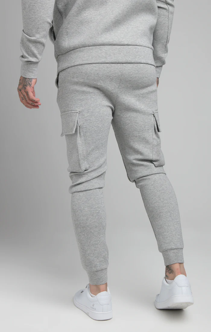 SikSilk Cargo Pants - Grey Marl - Image 4