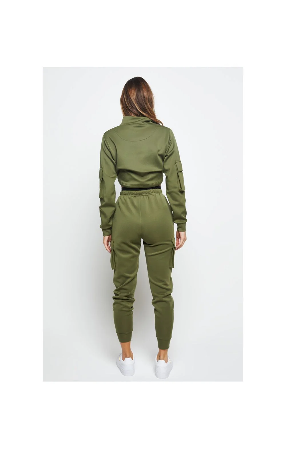 SikSilk Cargo Pocket Track Top - Khaki - Image 6
