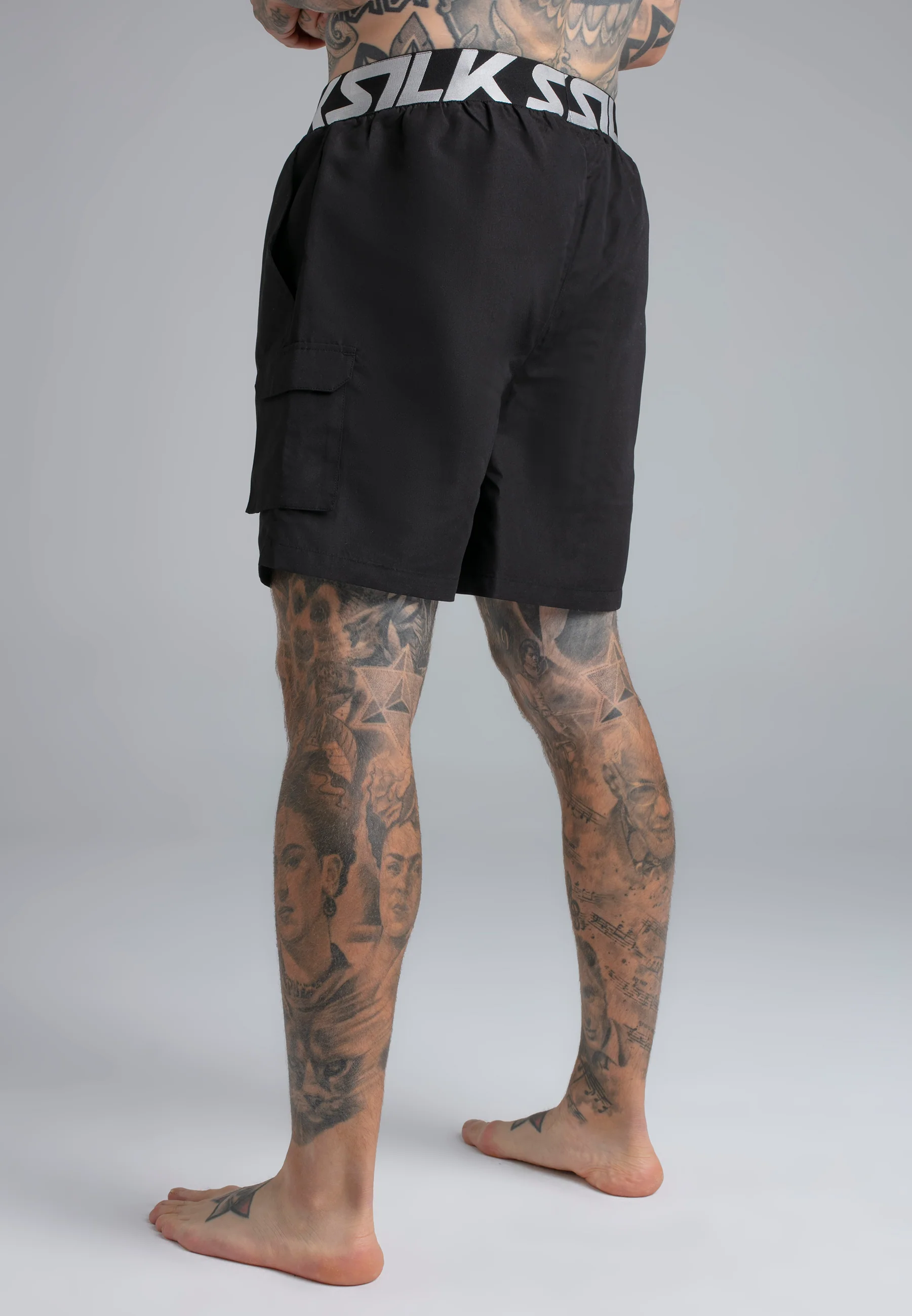 Black Cargo Swim Shorts - Image 5
