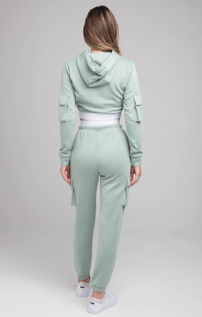 SikSilk Cargo Tape Track Top - Sage - Image 6