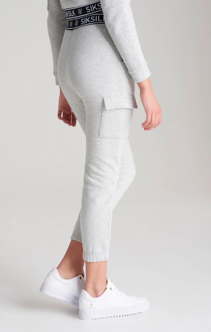 Girls Grey Marl Cargo Track Pant - Image 2
