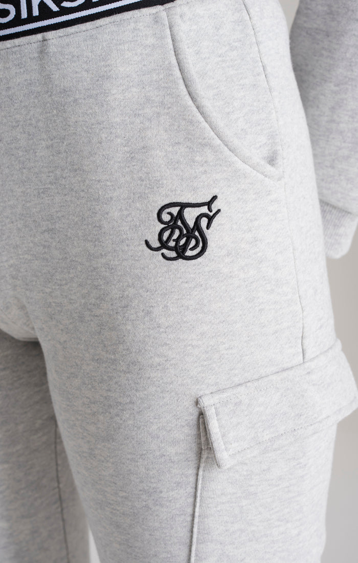 Girls Grey Marl Cargo Track Pant - Image 3