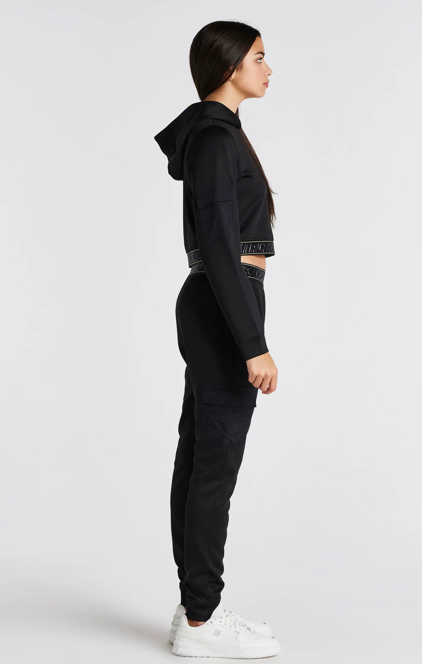 Girls Black Cargo Track Top - Image 4