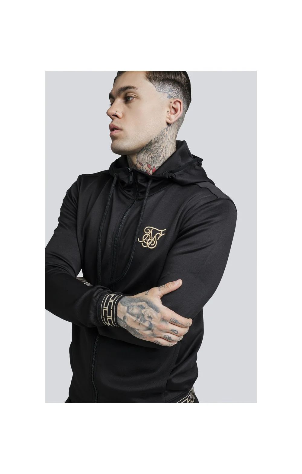 SikSilk Cartel Agility Zip Through Track Top – Black - Image 5