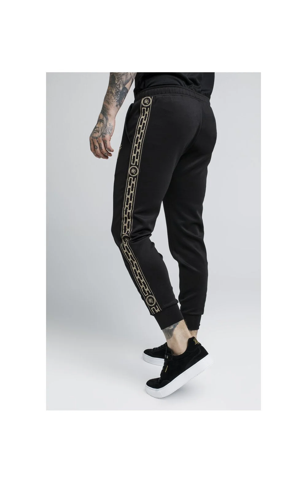 SikSilk Cartel Cropped Cuffed Track Pants - Black - Image 3