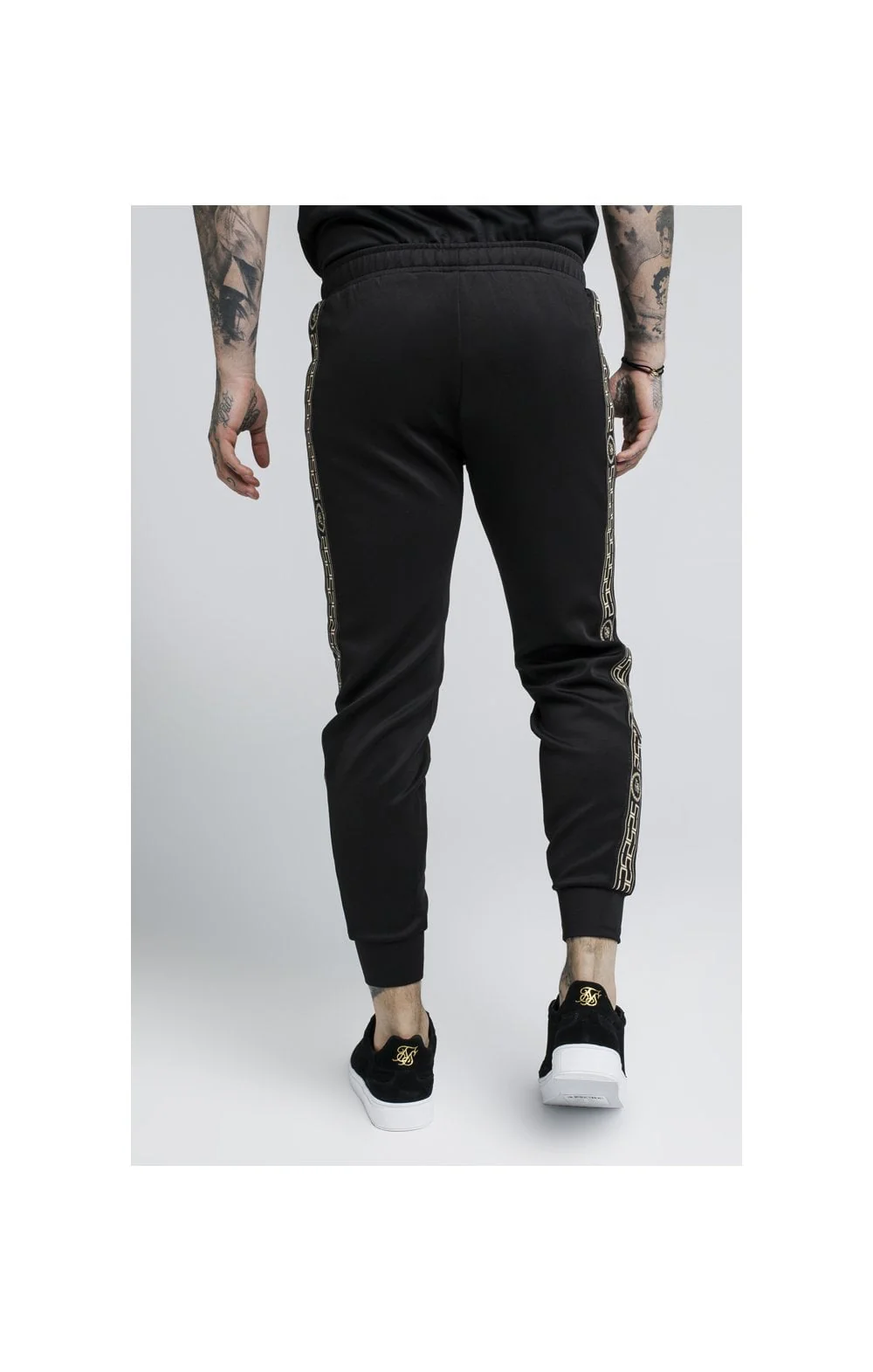 SikSilk Cartel Cropped Cuffed Track Pants - Black - Image 4