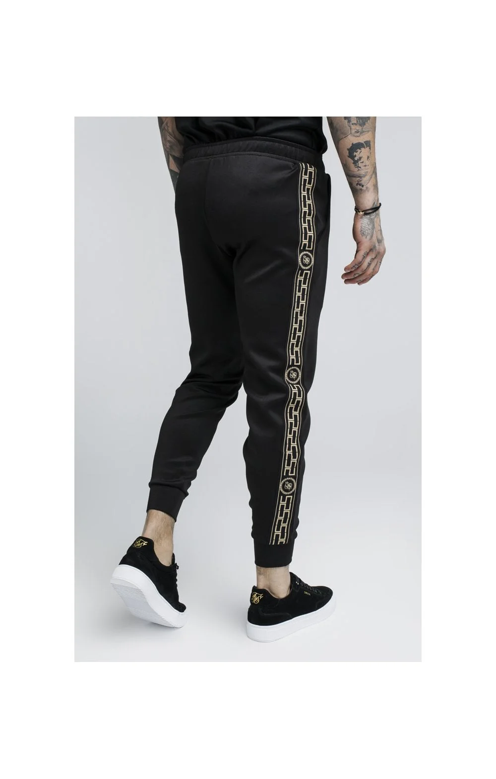 SikSilk Cartel Cropped Cuffed Track Pants - Black - Image 5