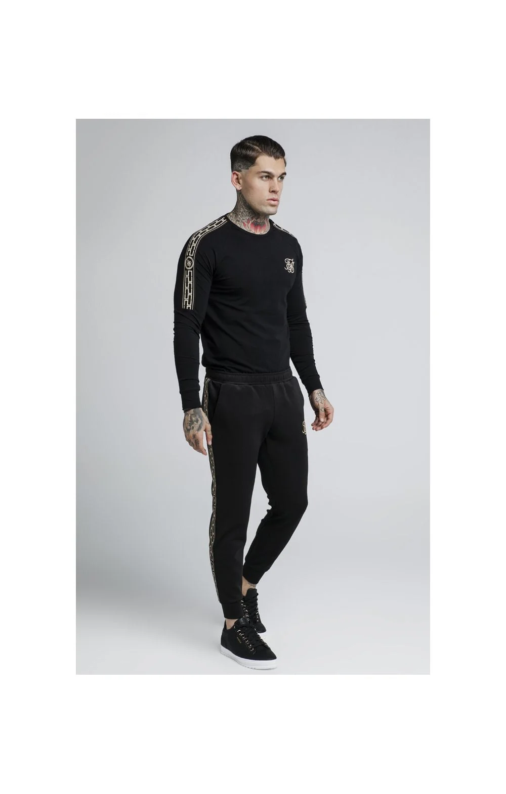 SikSilk Cartel L/S Gym Tee – Black - Image 3