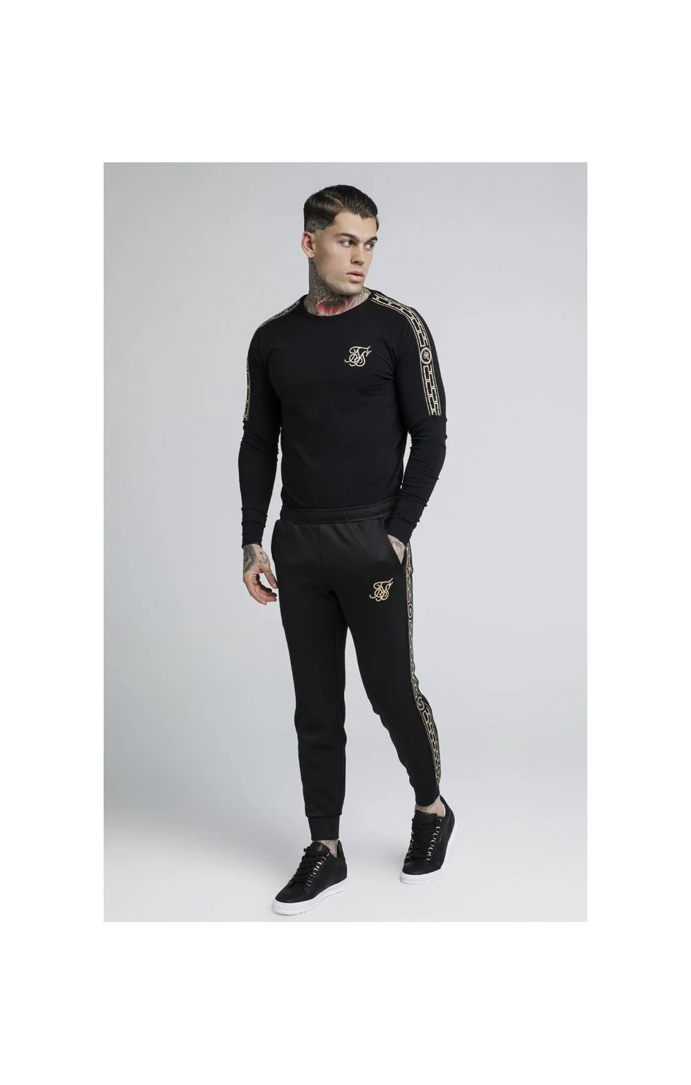 SikSilk Cartel L/S Gym Tee – Black - Image 4