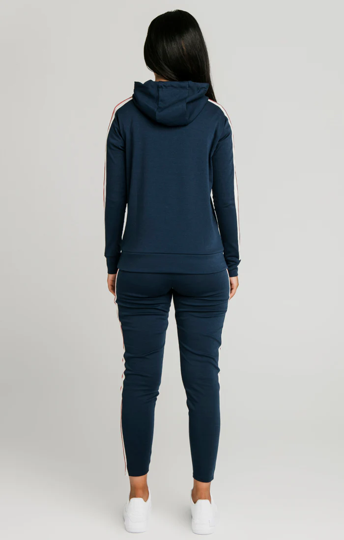 SikSilk Classic Tape Longline Hoodie - Navy - Image 5