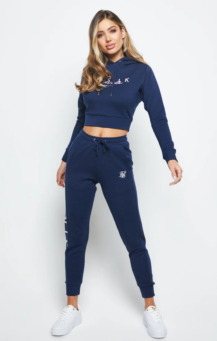 SikSilk Colour Signature Crop Hoodie - Blue - Image 2