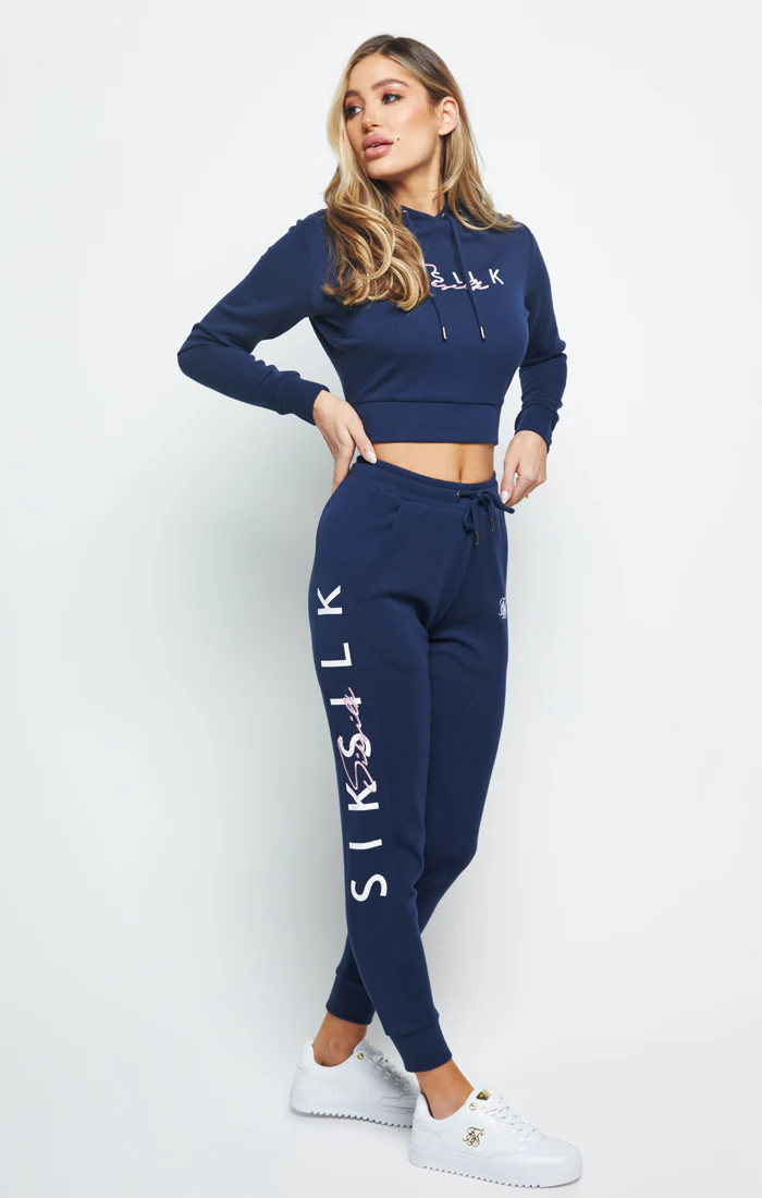SikSilk Colour Signature Crop Hoodie - Blue - Image 5