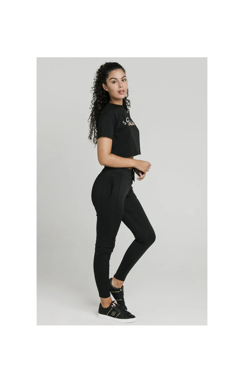 SikSilk Colour Signature Crop Tee - Black - Image 3