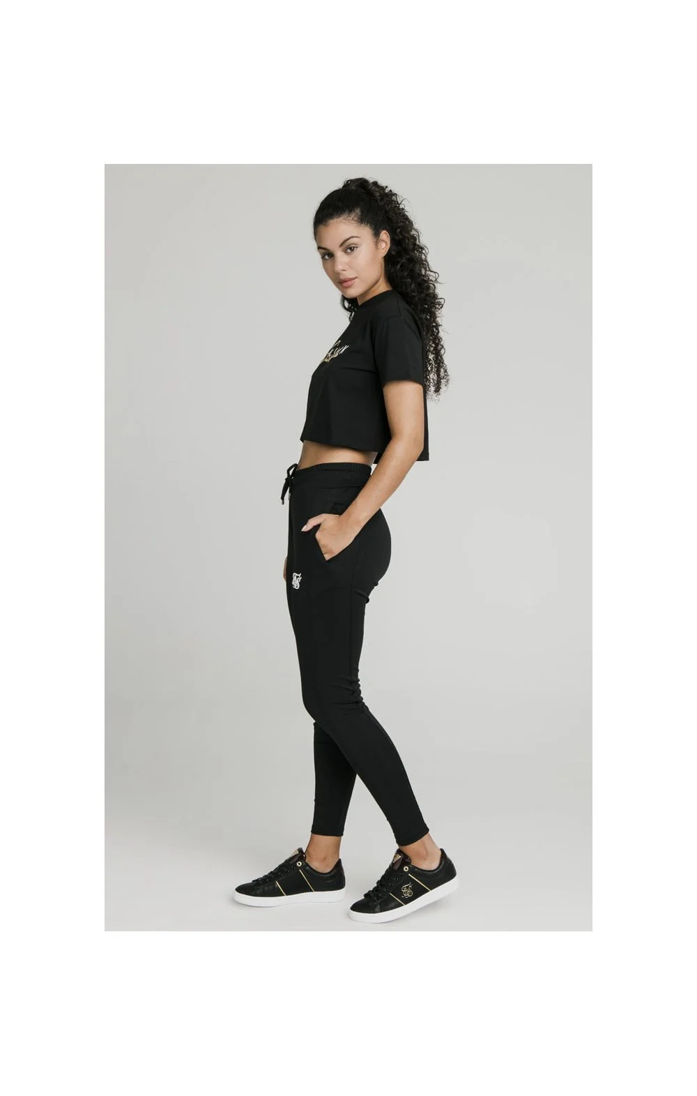 SikSilk Colour Signature Crop Tee - Black - Image 4