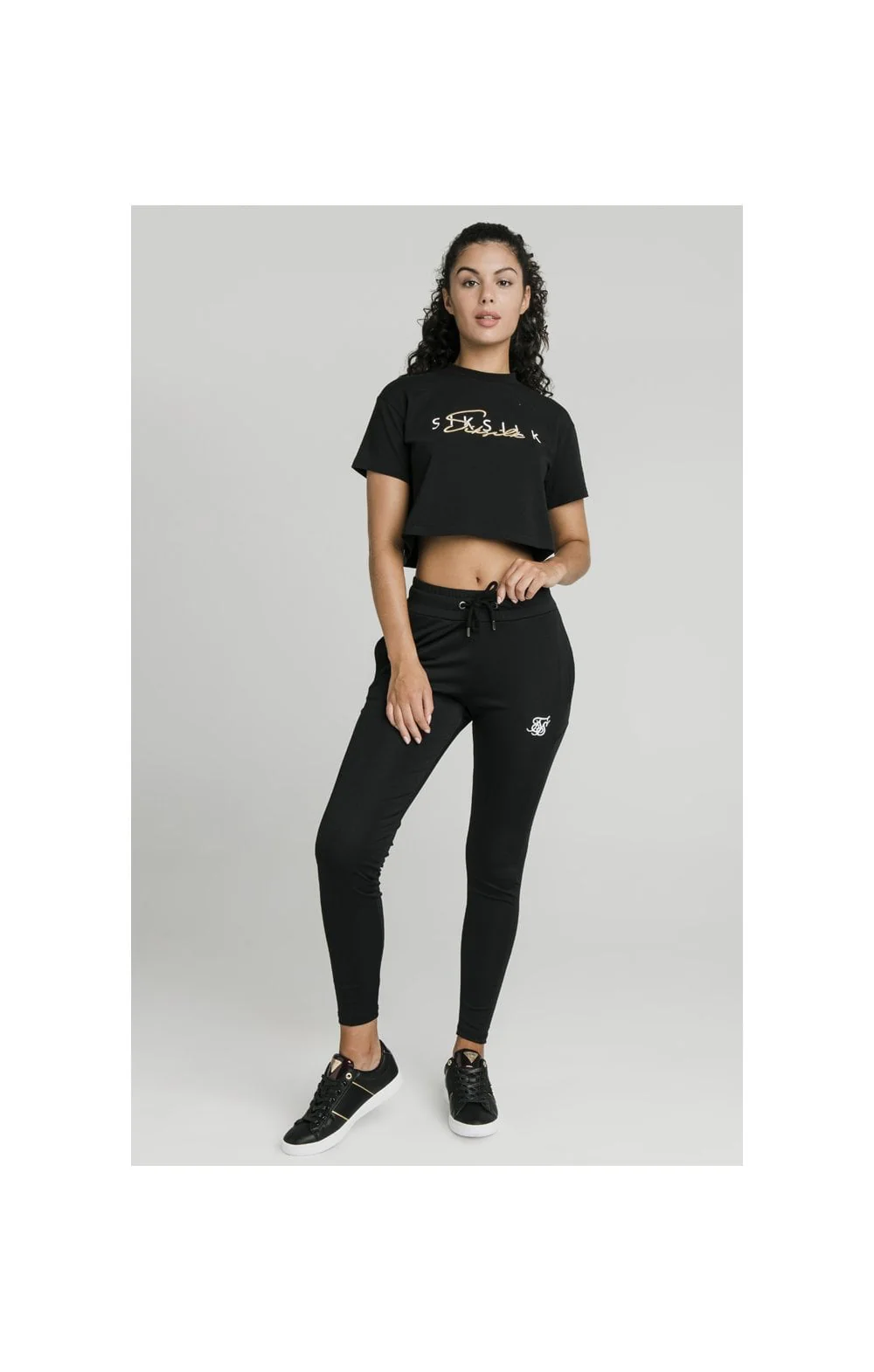 SikSilk Colour Signature Crop Tee - Black - Image 5