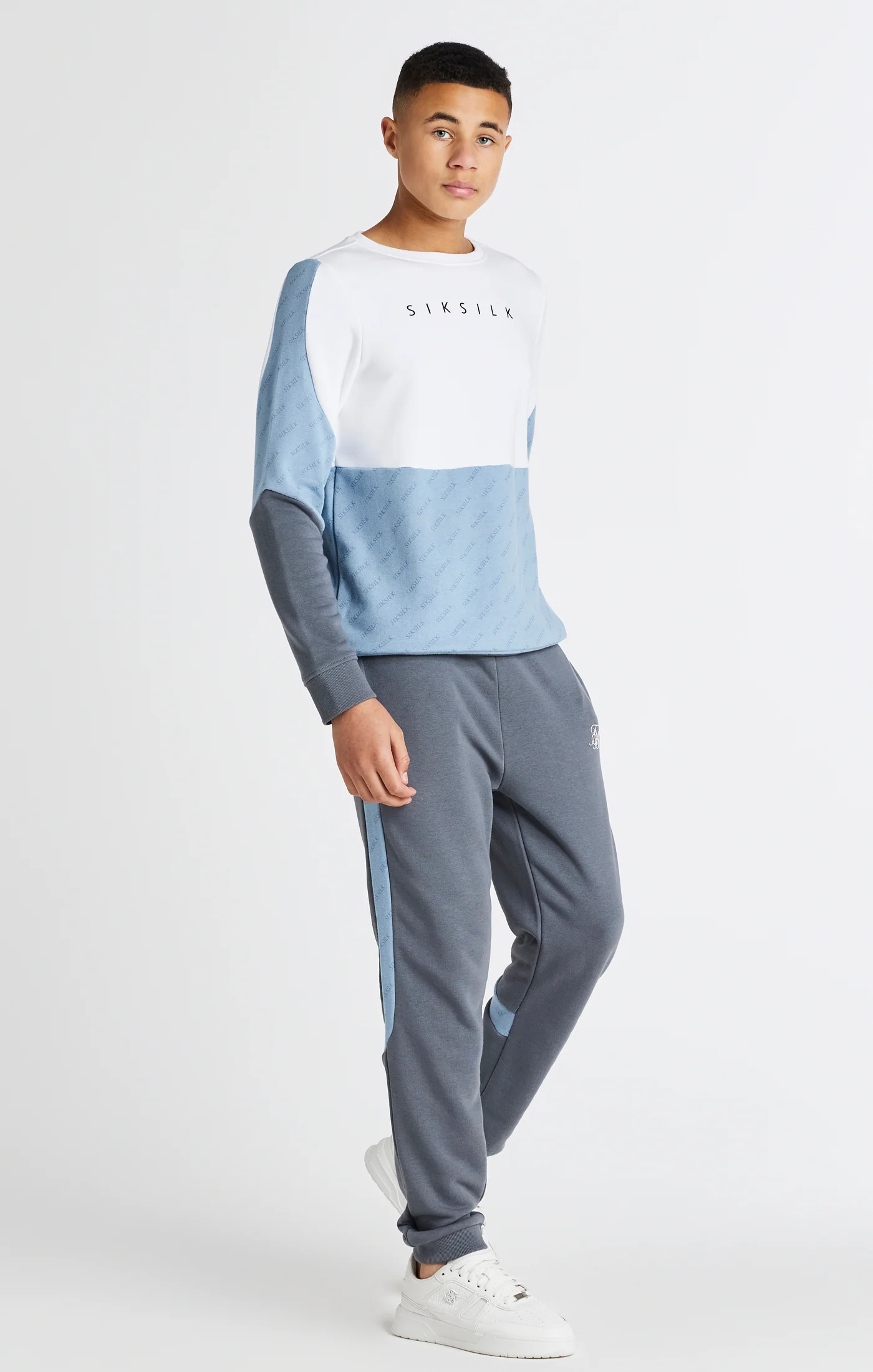 Boys White Cut And Sew Crew Sweatshirt - Image 3