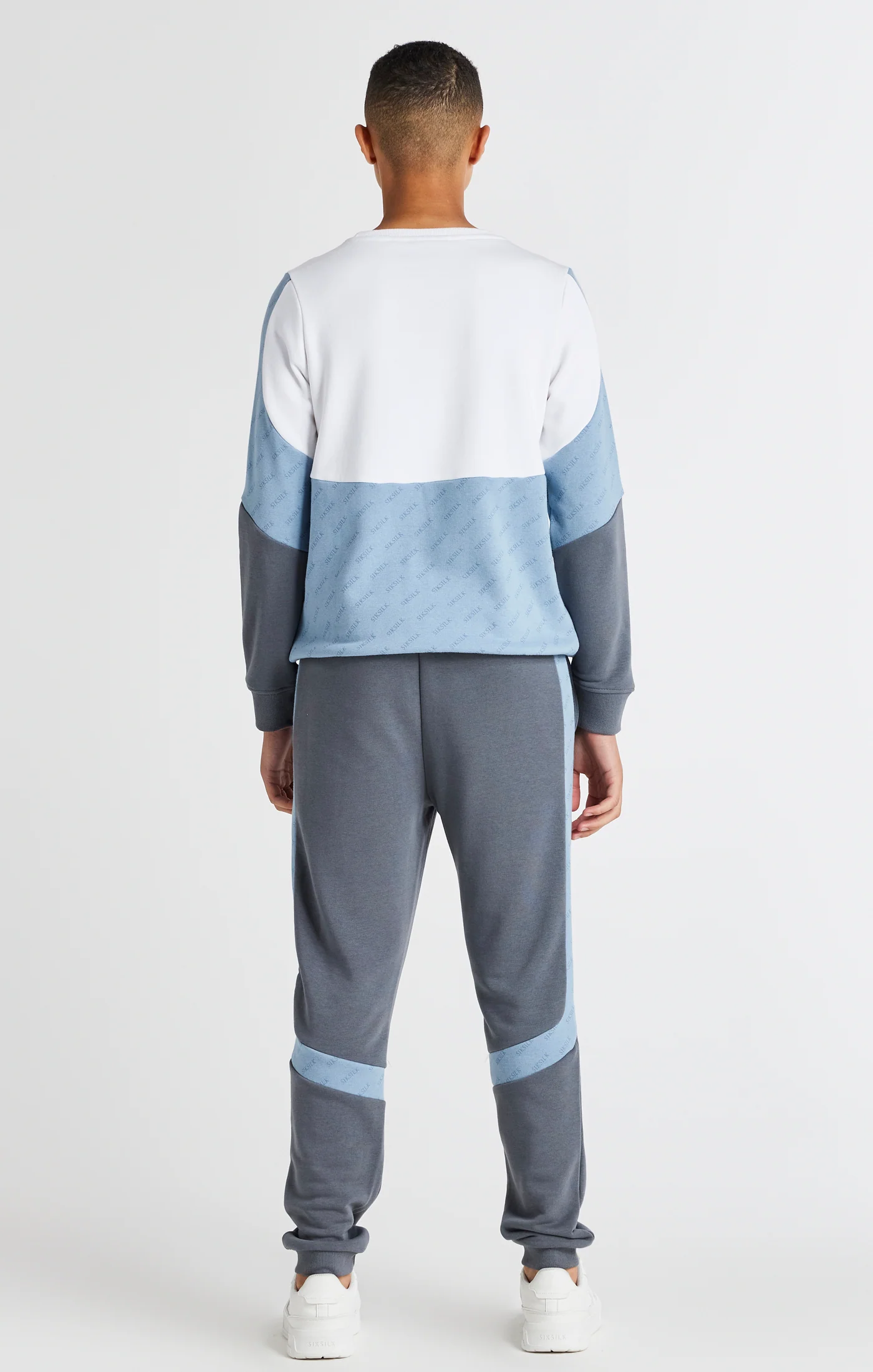 Boys White Cut And Sew Crew Sweatshirt - Image 5