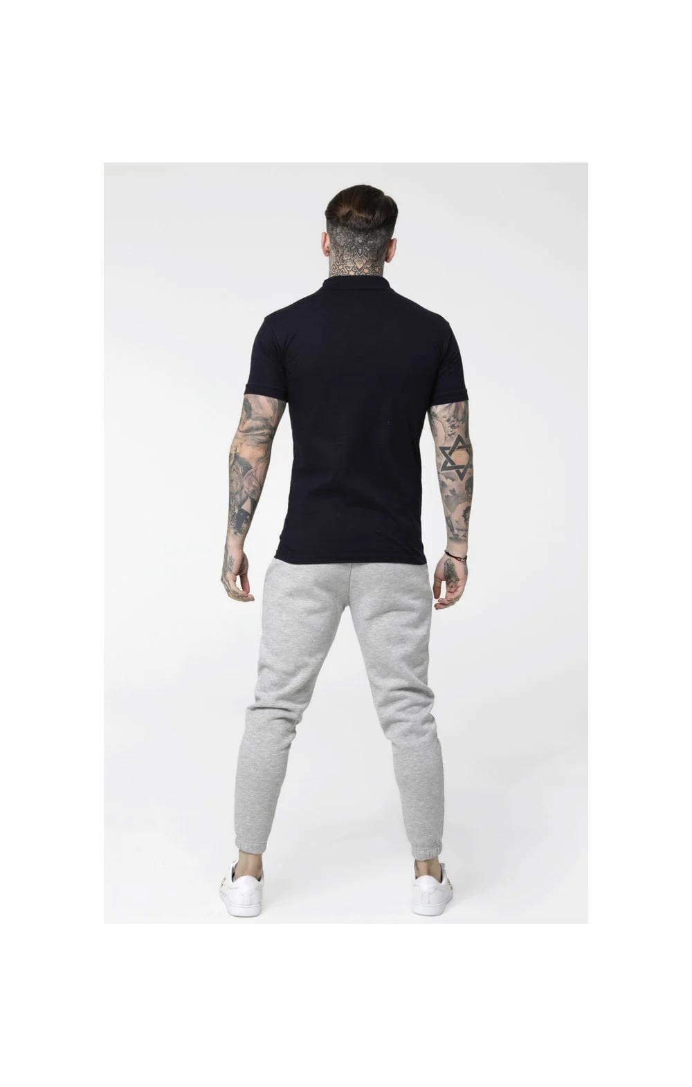 SikSilk Contrast Industry Pleated Joggers - Light Grey Marl - Image 6