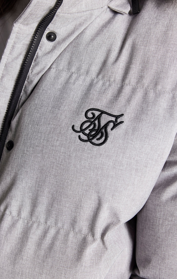SikSilk Core Cropped Parka - Grey Marl - Image 6