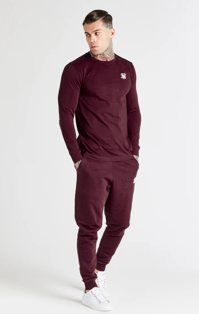 Burgundy Essential Fitted Jogger - Image 3