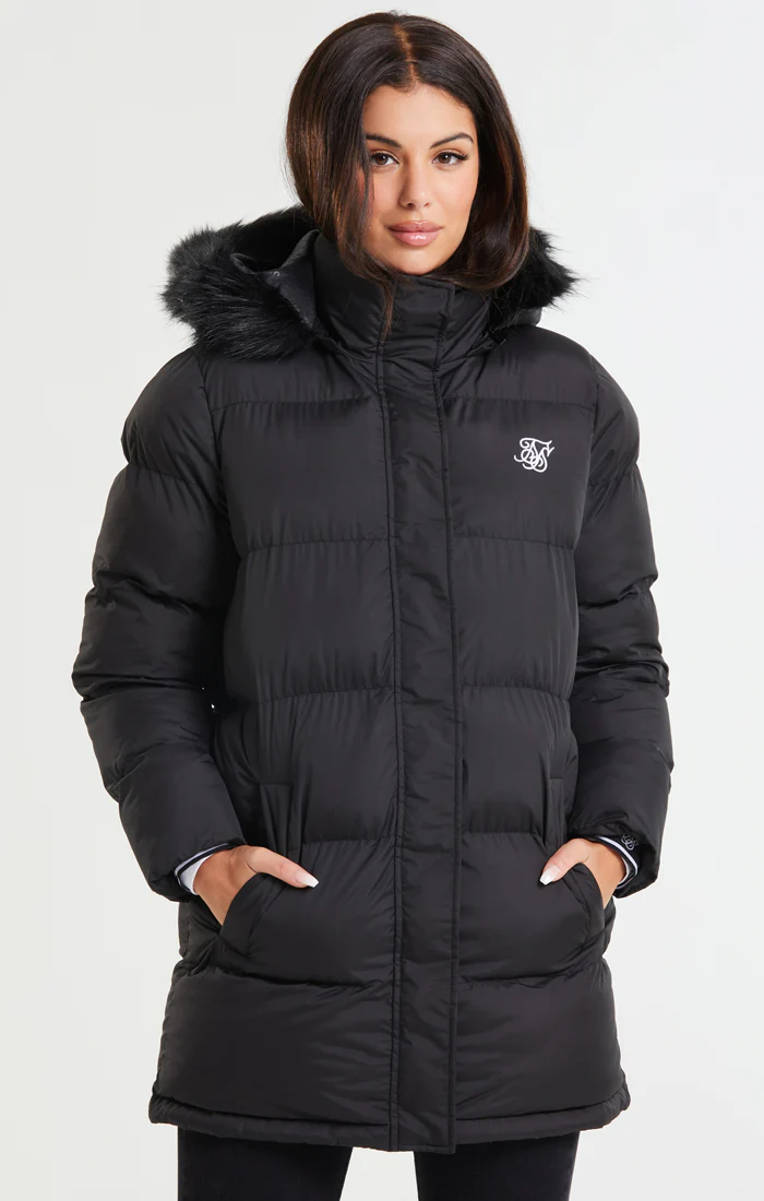 SikSilk Core Longline Parka - Black - Image 10