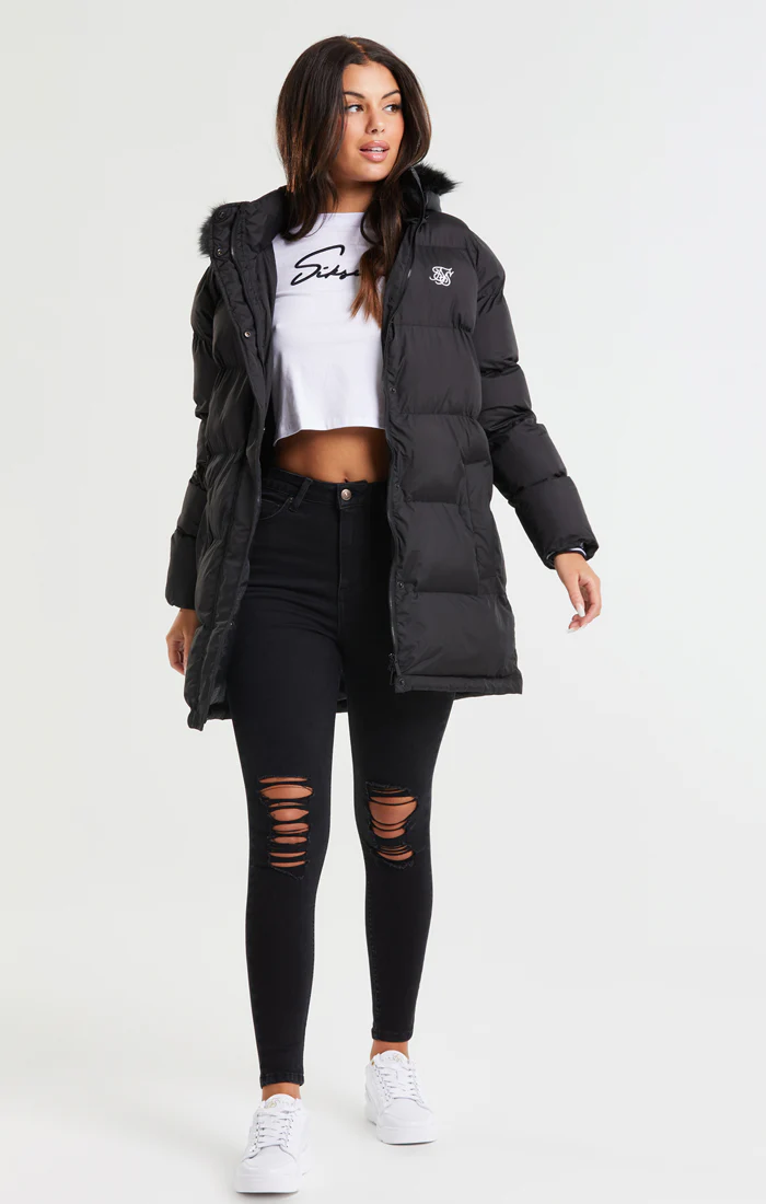 SikSilk Core Longline Parka - Black - Image 2