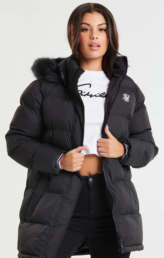 SikSilk Core Longline Parka - Black - Image 3