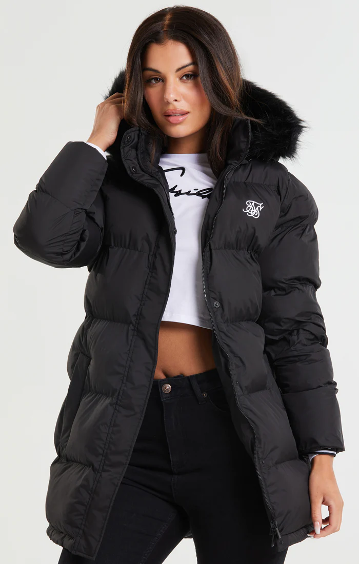 SikSilk Core Longline Parka - Black - Image 5