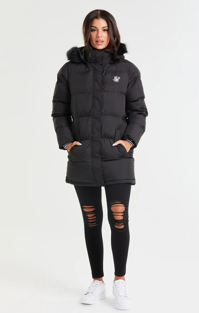 SikSilk Core Longline Parka - Black - Image 7