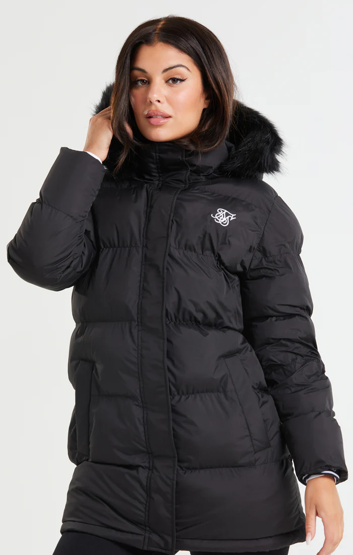 SikSilk Core Longline Parka - Black - Image 9