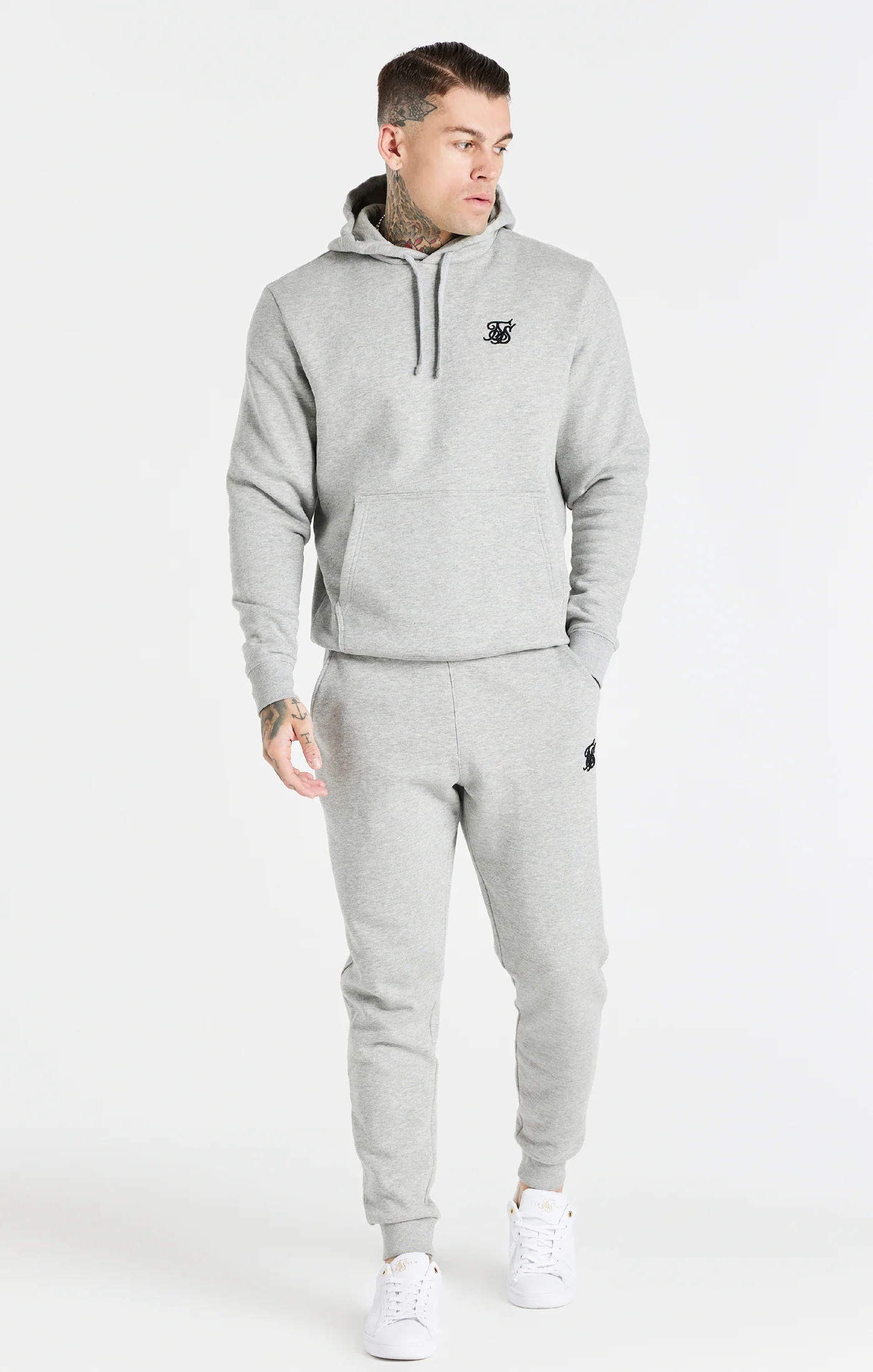 Grey Marl Essential Overhead Hoodie - Image 3