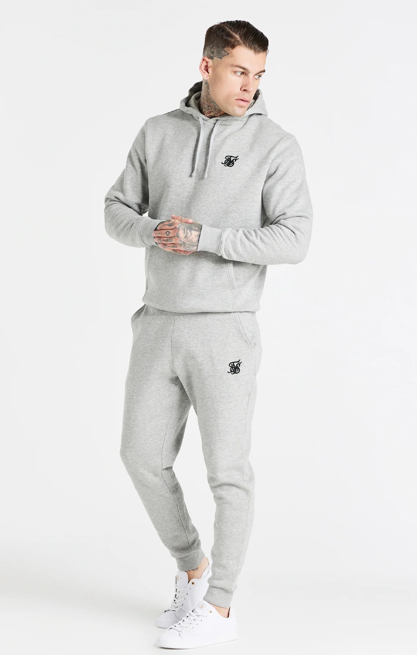 Grey Marl Essential Overhead Hoodie - Image 4
