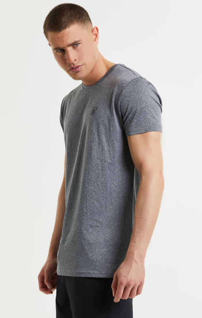SikSilk Core Poly Tee - Grey Grindle - Image 2