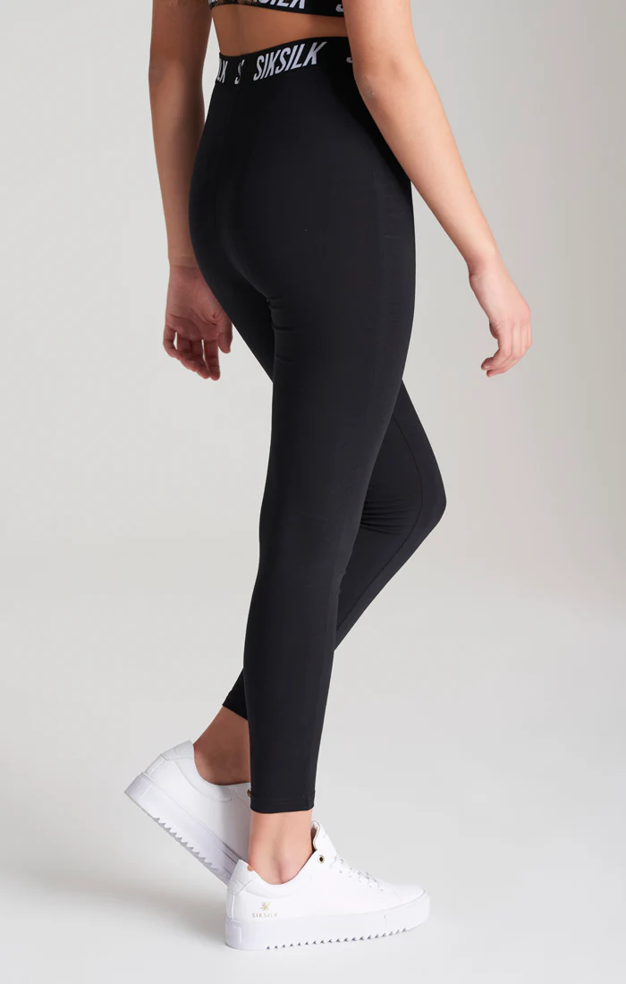 Girls Black Essentials Taped Legging - Image 9