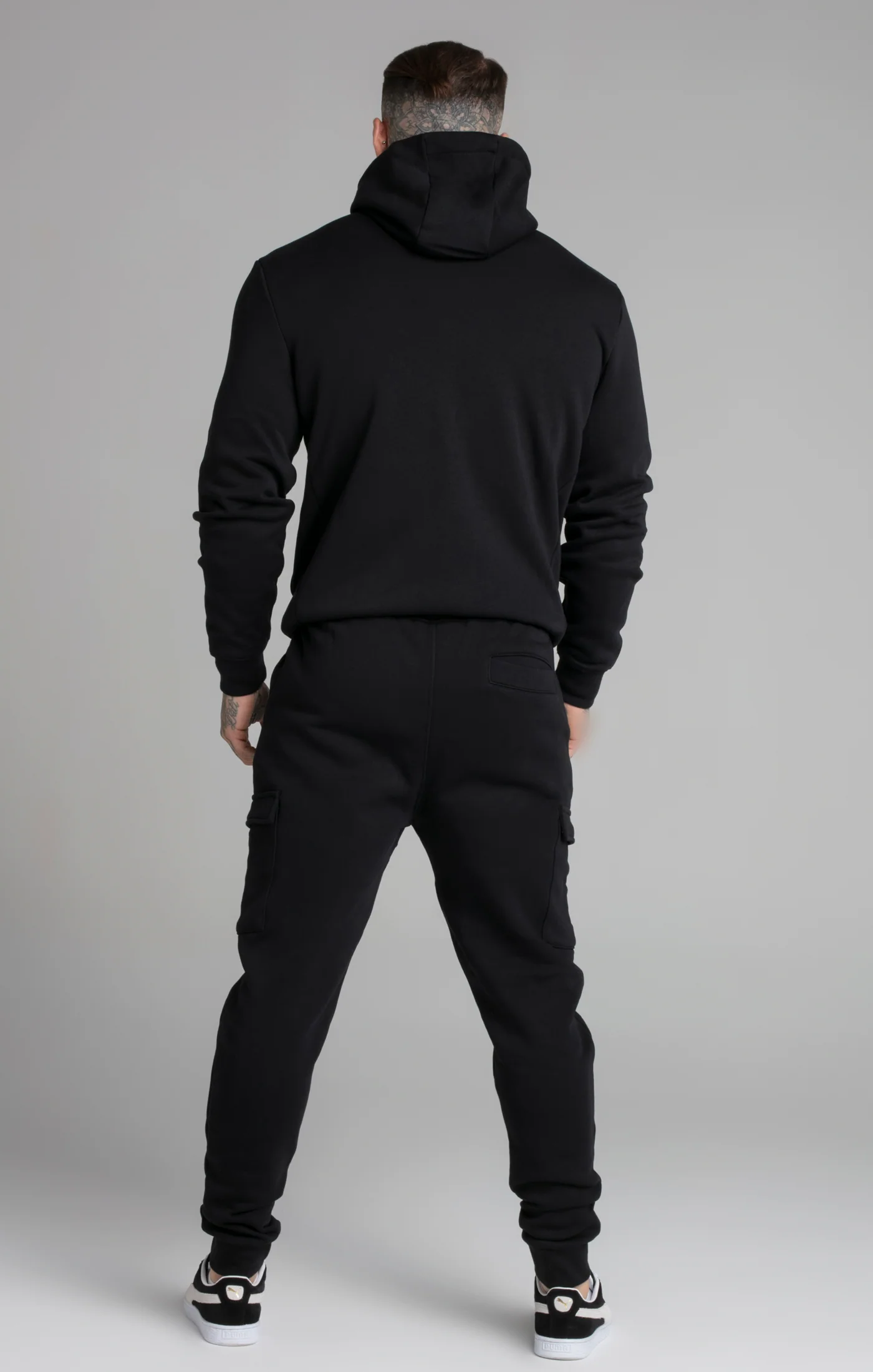 Black Essential Zip Through Funnel Neck Hoodie - Image 5