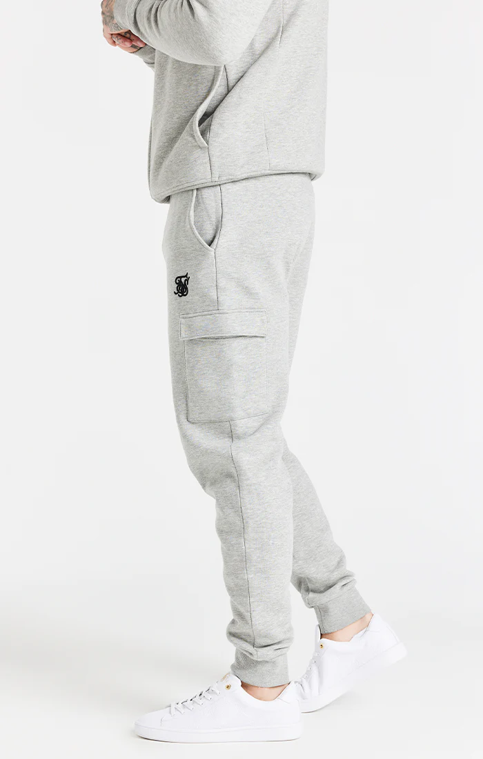 Grey Marl Essential Zip Through Funnel Neck Hoodie - Image 9