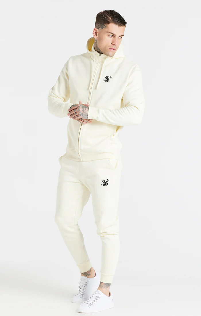 Ecru Essential Zip Through Funnel Neck Hoodie - Image 4