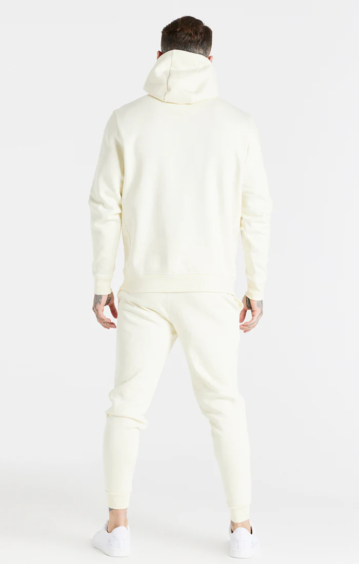Ecru Essential Zip Through Funnel Neck Hoodie - Image 5
