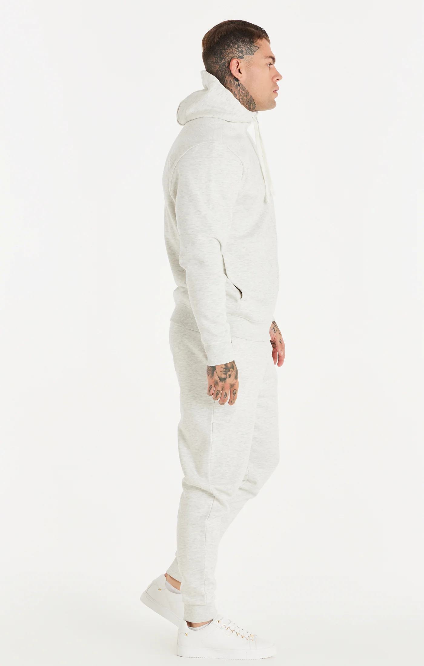 Snow Marl Essential Zip-Thru Funnel Neck Hoodie - Image 5