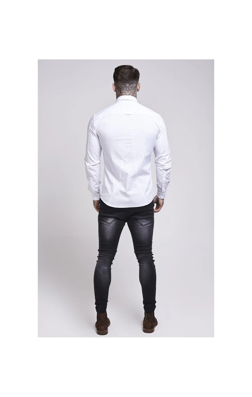 White Cotton Stretch Shirt - Image 4