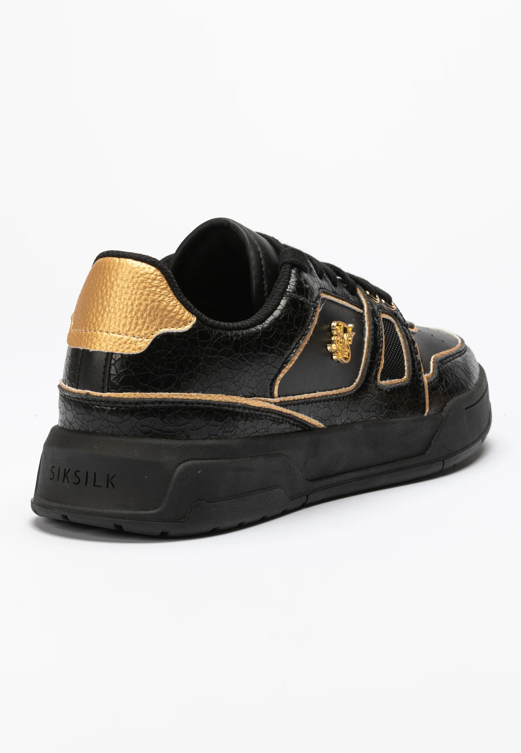 Black And Gold Trimmed Low Top Court Trainer - Image 2
