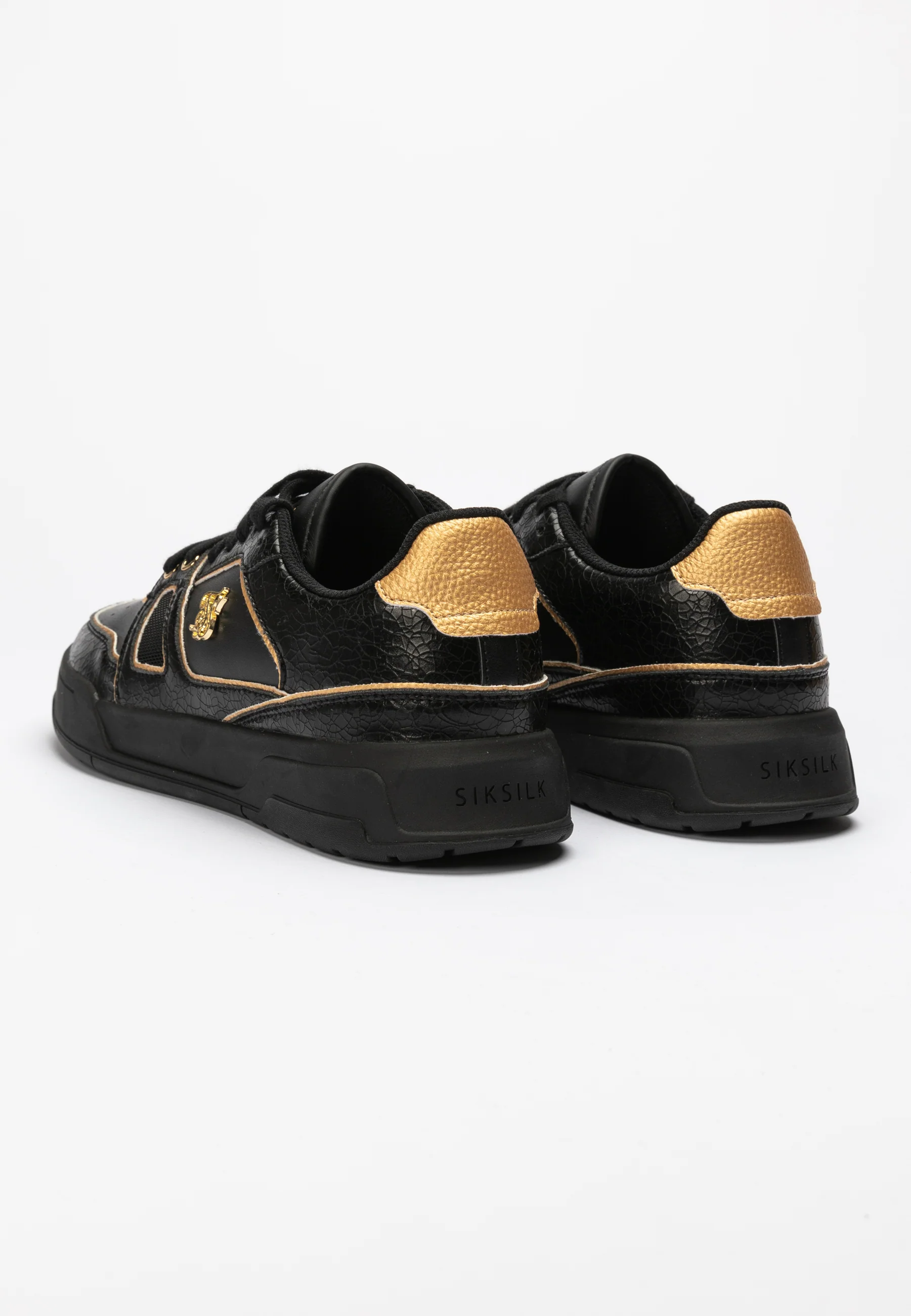 Black And Gold Trimmed Low Top Court Trainer - Image 5