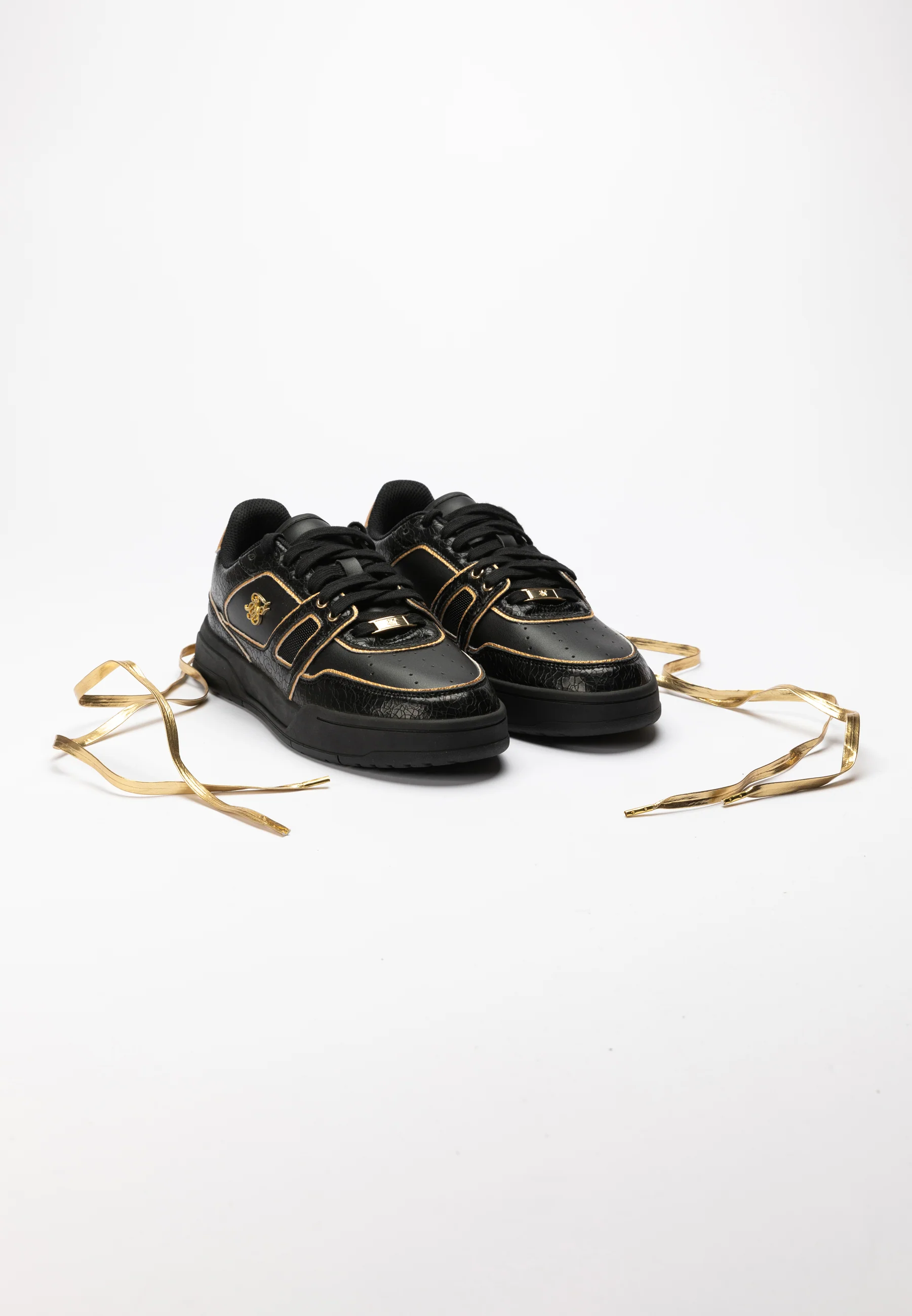 Black And Gold Trimmed Low Top Court Trainer - Image 6