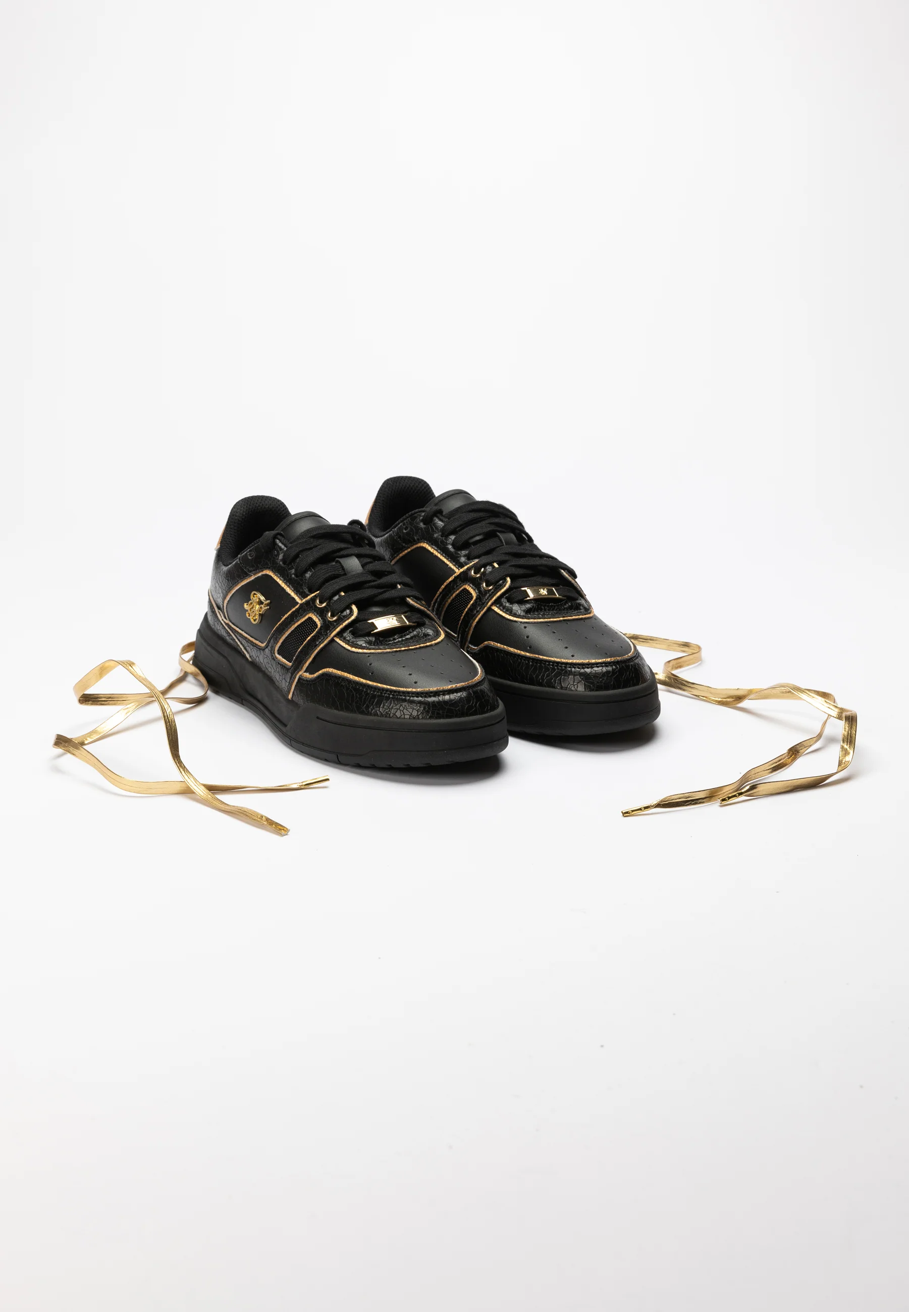 Black And Gold Trimmed Low Top Court Trainer - Image 7