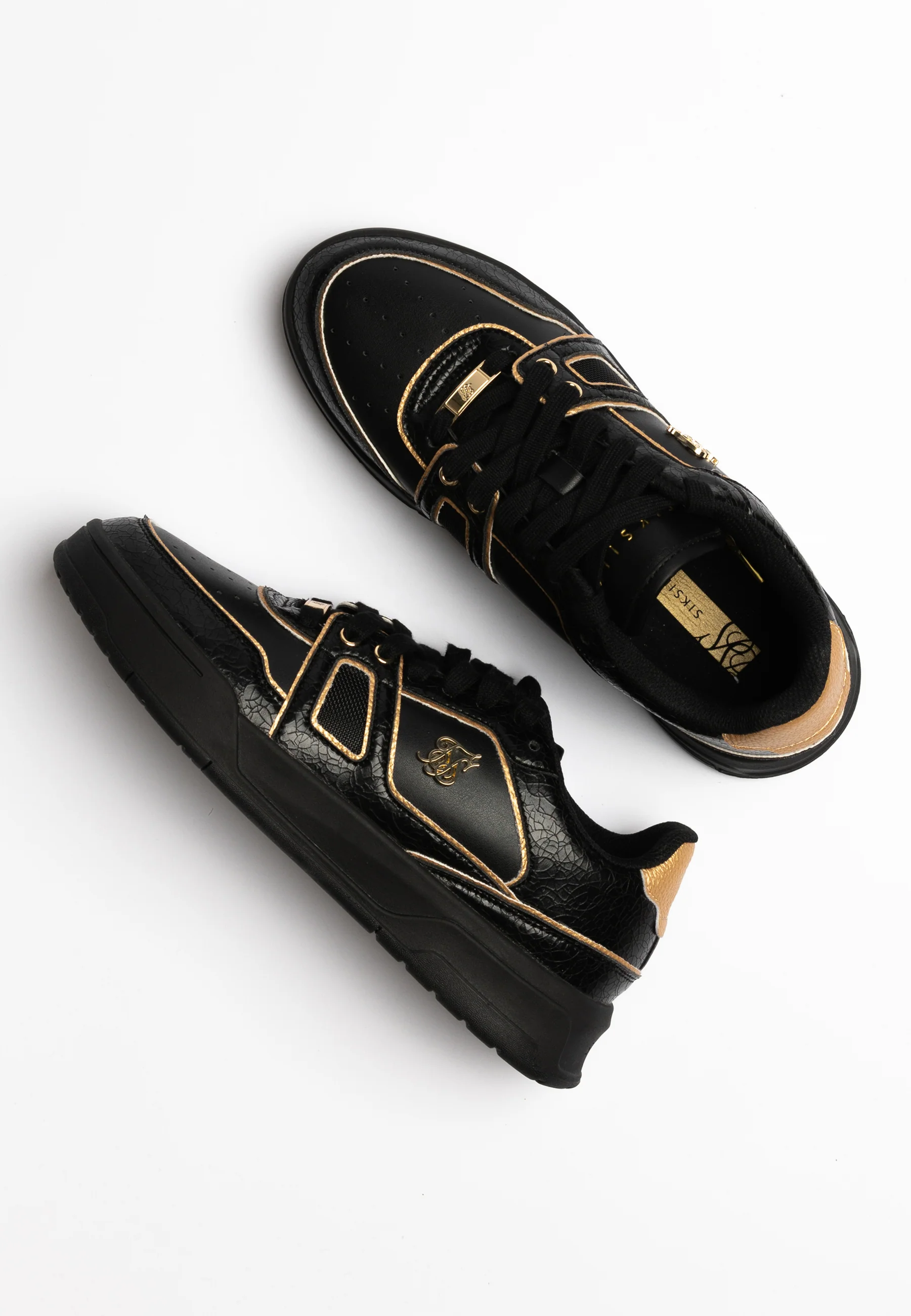 Black And Gold Trimmed Low Top Court Trainer - Image 8