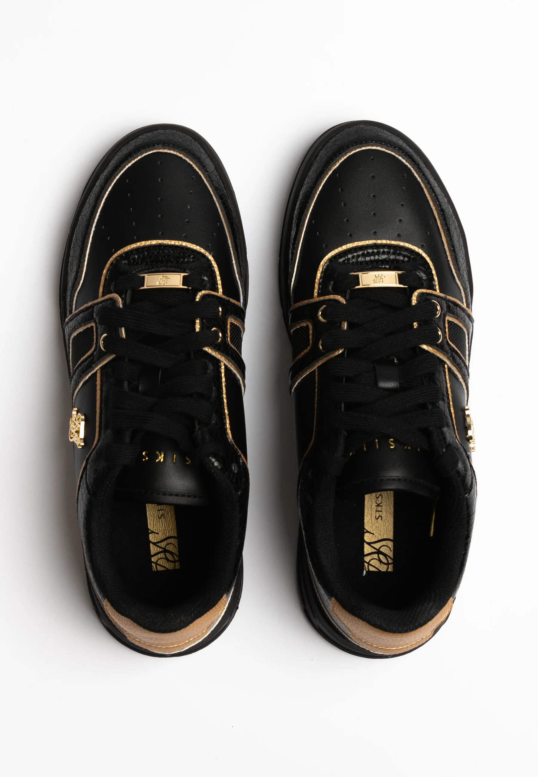 Black And Gold Trimmed Low Top Court Trainer - Image 9