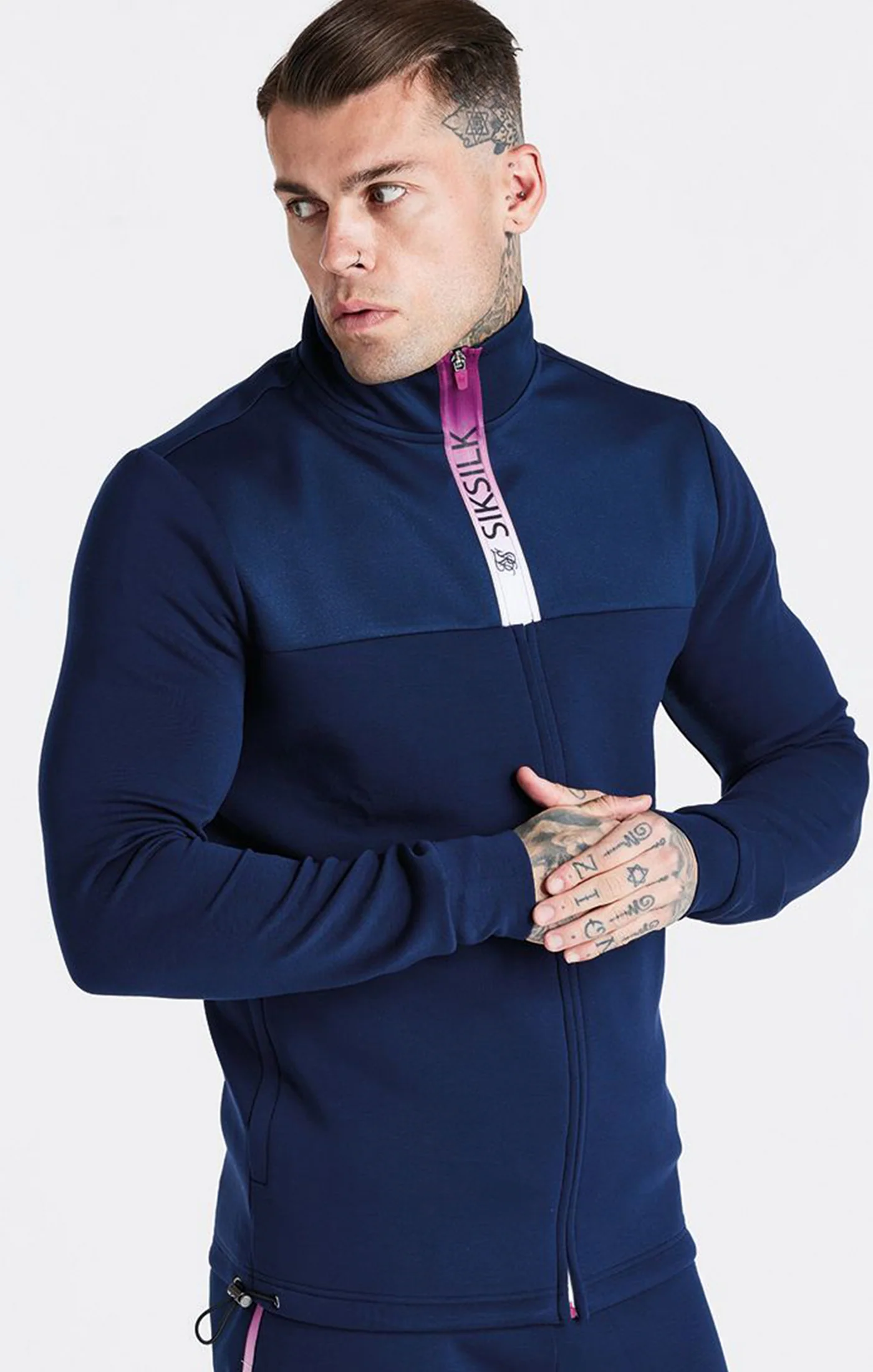 Navy Covert Fade Funnel Zip Through - Image 2